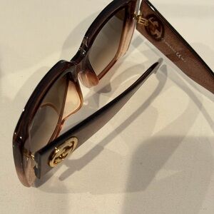 Gucci Gradient Brown Sunglasses with Gold Accents